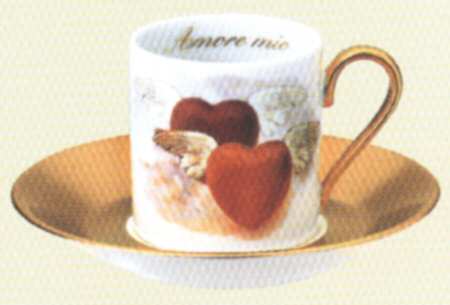 Amore Flat Demitasse Cup & Saucer Set