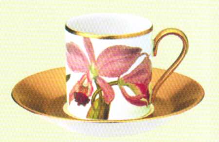 Flowers Flat Demitasse Cup & Saucer Set
