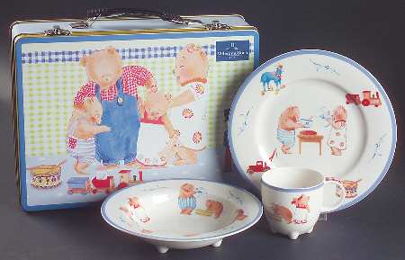 Family Bears (3 Piece) Child's Set with Metal Case