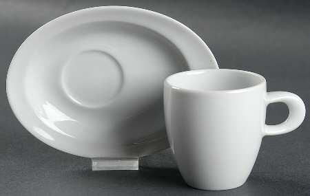 Organic White Flat Demitasse Cup & Saucer Set