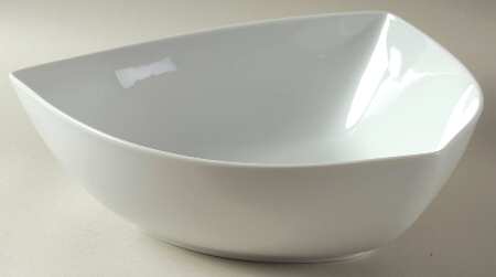 Organic White 11" Large Salad Serving Bowl