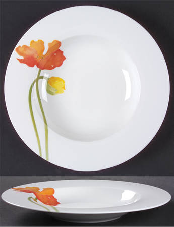 Iceland Poppies Large Rim Soup Bowl