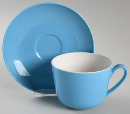 Wonderful World Blue Flat Cup & Saucer Set
