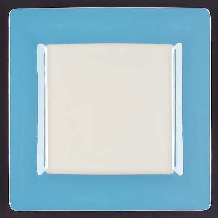 Wonderful World Blue Square Salad Plate