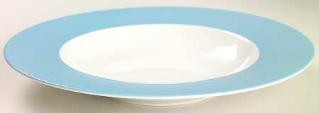 Wonderful World Blue Large Rim Soup Bowl