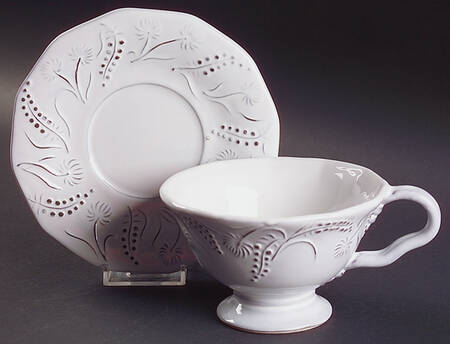 Fiori Delicati Footed Cup & Saucer Set