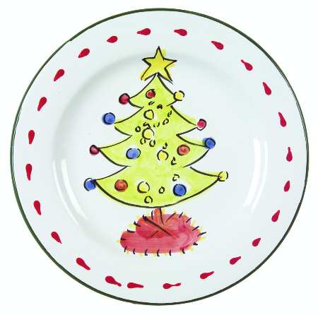 Natale (Green Or Red Trim) Salad Plate