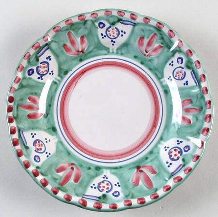 Campagna Chicken (Green Border, Pink Dots) Salad Plate