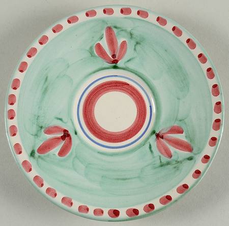 Campagna Chicken (Green Border, Pink Dots) Saucer