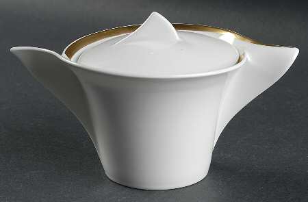 New Wave Premium Gold Sugar Bowl & Lid