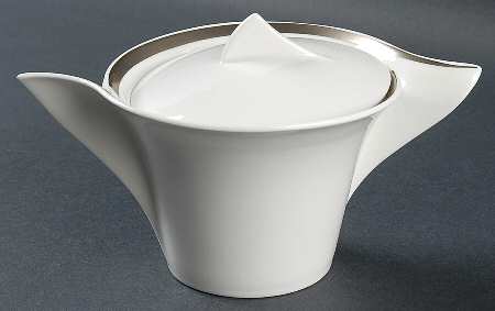 New Wave Premium Platinum Sugar Bowl & Lid