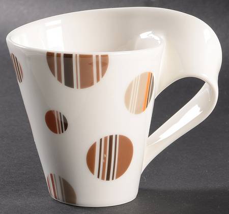 New Wave Caffe Chocolate Drops Cappucino Party/Snack Plate & Cup Set