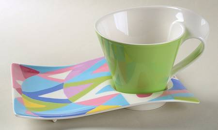 New Wave Caffe Fashionista Cafe Au Laite Party Plate/Snack & Cup Set