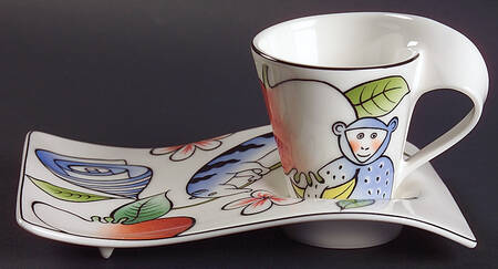 New Wave Caffe Jungle Espresso Plate Plate & Cup Set