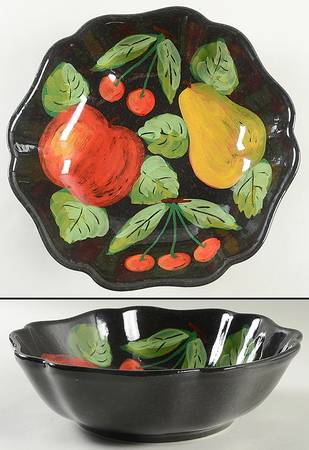 Vintage Fruit 11" Round Vegetable Bowl