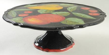 Vintage Fruit 12" Diameter Pedestal Cake Stand
