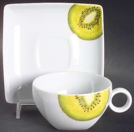 Tropics Kiwi Flat Cup & Saucer Set