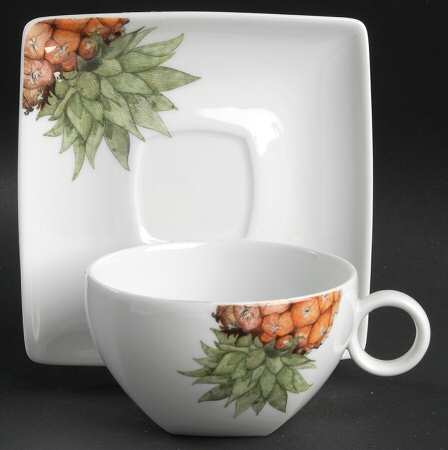 Tropics Pineapple Flat Cup & Saucer Set