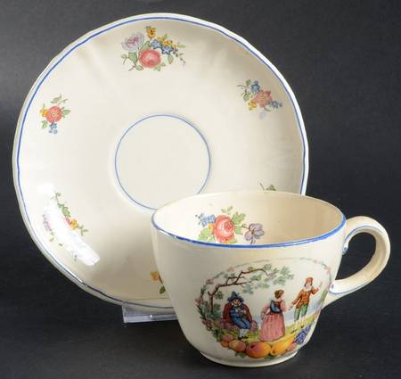 Watteau Flat Cup & Saucer Set