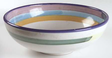 Rainbow Stripes 10" Large Salad Serving Bowl