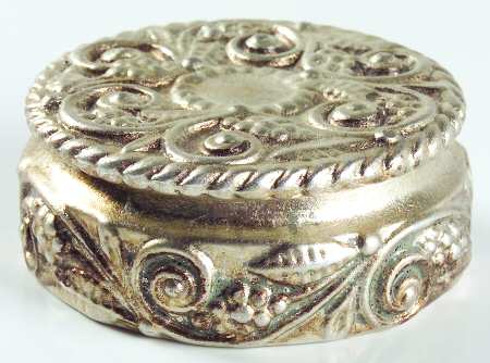 Florentine Silver 3" Round Box & Lid
