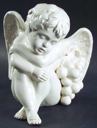 Antique White Small Dreaming Angel Figurine
