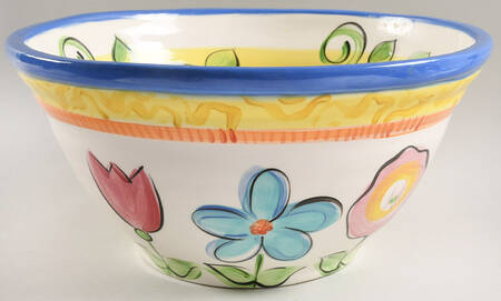 Bloomin' Blossoms 13" Large Salad Serving Bowl