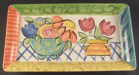 Bloomin' Blossoms 20" Rectangular Serving Platter