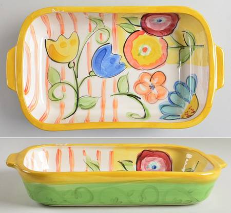 Bloomin' Blossoms 13"  Rectangular Baker