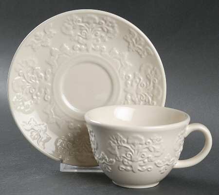 Pavilion Cream Flat Cup & Saucer Set
