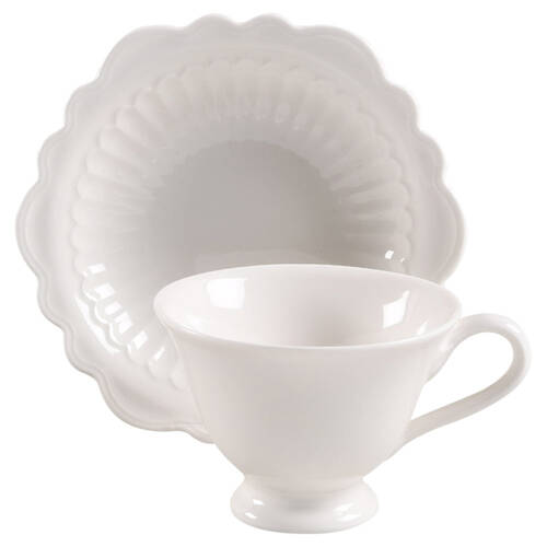 Country Heritage Footed  Cup & Bread & Butter Plate/Saucer Set