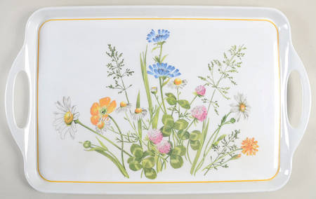 My Garden 19" Rectangular Handled Serving Melamine Tray