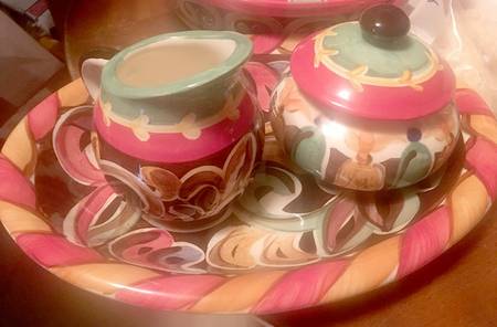Sil Vous Plait Creamer & Sugar with Lid & Tray Set