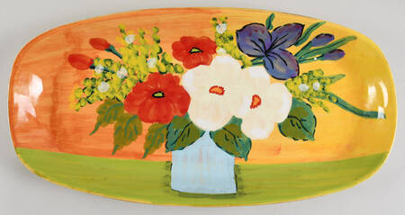 Sara's Garden 18" Oval Serving Platter