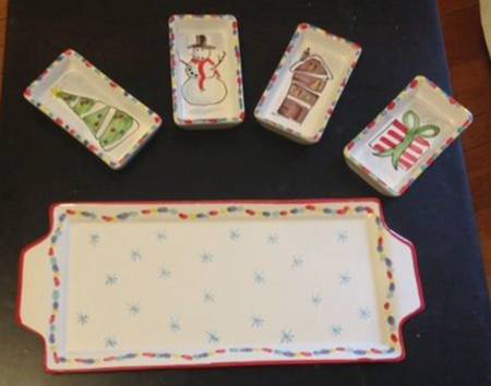 Jolly Relish Dish with 5-Piece Tray & 4 Motif Inserts