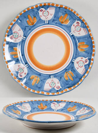 Campagna Chicken (Blue, Orange Dots) Dinner Plate
