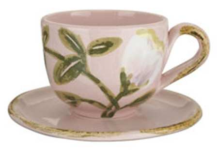 Peony Flat Cup & Saucer Set
