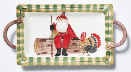 Old St Nick 23" Rectangular Handled Serving Platter