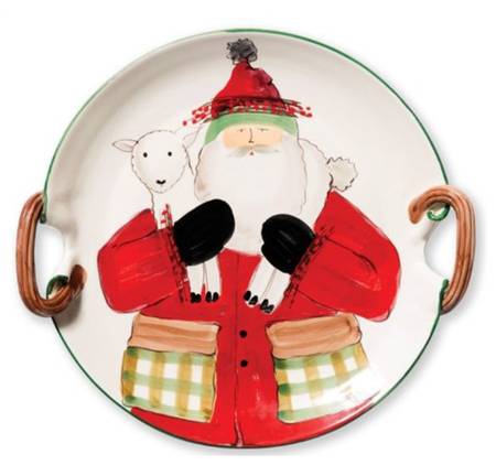 Old St Nick 15" Round Handled Platter