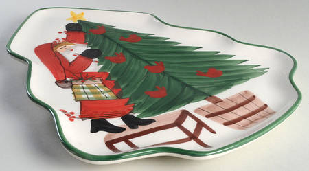 Old St Nick Large Tree Shaped Dish