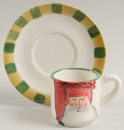 Old St Nick Espresso Cup and Saucer Set
