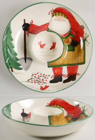 Old St Nick 1 Piece Chip & Dip by Vietri (Italy)