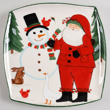 Old St Nick 12" Square Flat Platter by Vietri (Italy)