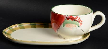 Old St Nick Snack Tray & Soup Mug Set
