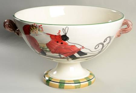 Old St Nick Footed Bowl