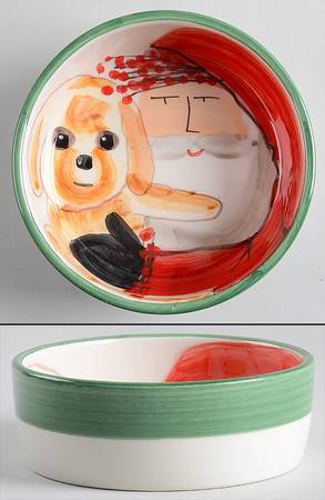 Old St Nick Dog Bowl