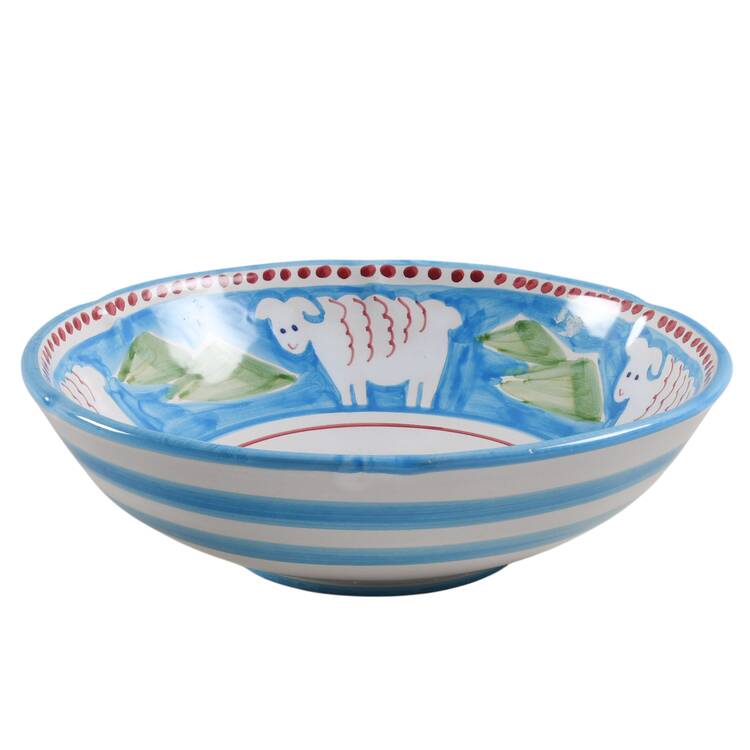 Campagna Sheep (Pecora) 10" Round Serving Bowl by Vietri (Italy)