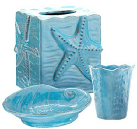 Incanto Mare Aqua Square Tissue Box Cover
