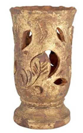 Rustic Gold 1-Piece Hurricane Candle Lamp