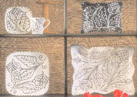 Modern Crewel Square Salad Plate